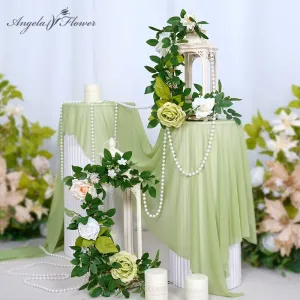 A863917 Champagne White Series With Greenery Plants Vine Flower Arrangement